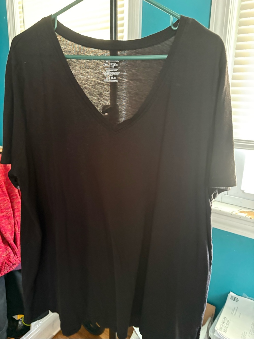 Essentials Black V-Neck Short Sleeve Tee